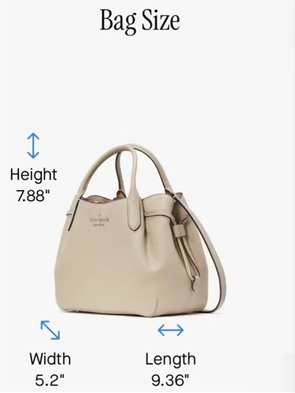 Kate Spade Dumpling Mini Satchel Pebbled Leather Mountain Grey Crossbody Bag